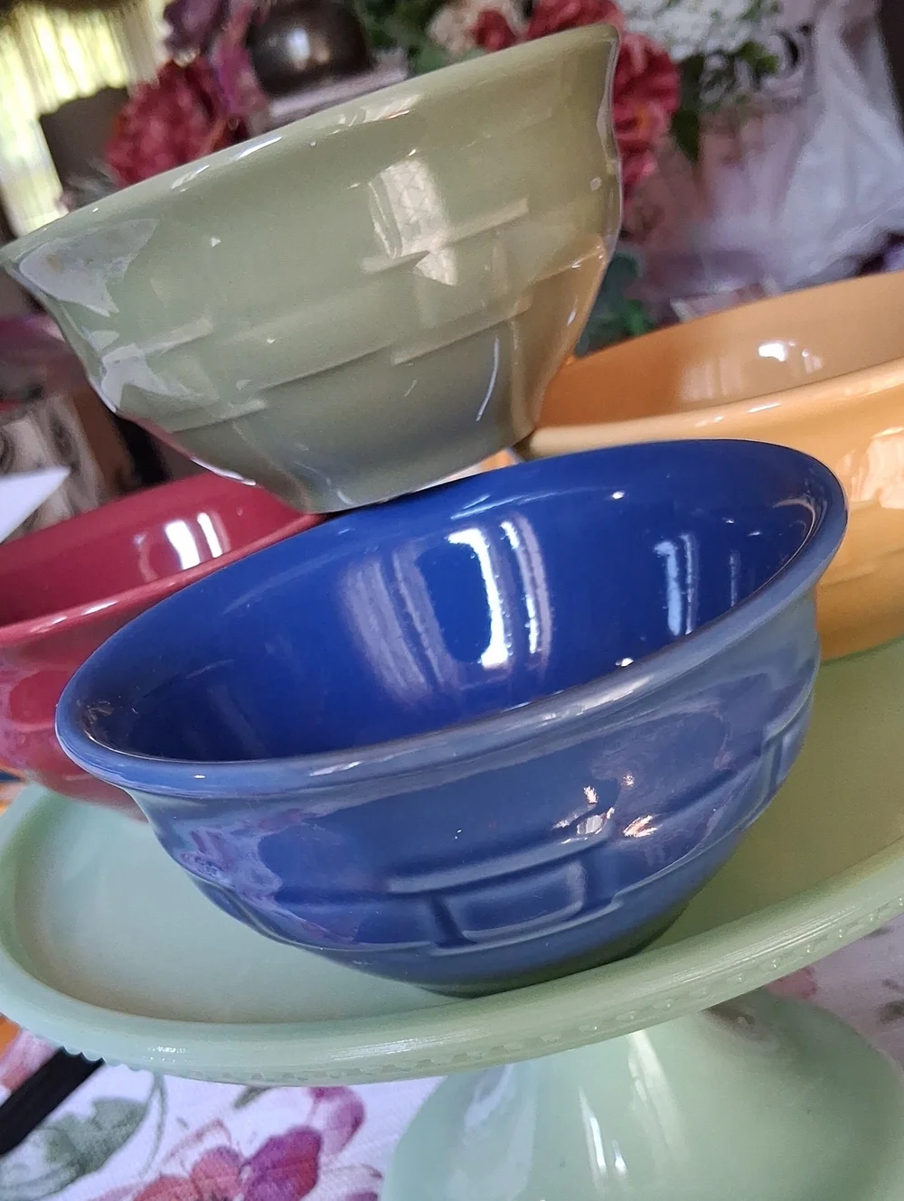 Longaberger Pottery Woven Traditions Set Of 4 Dessert Bowls